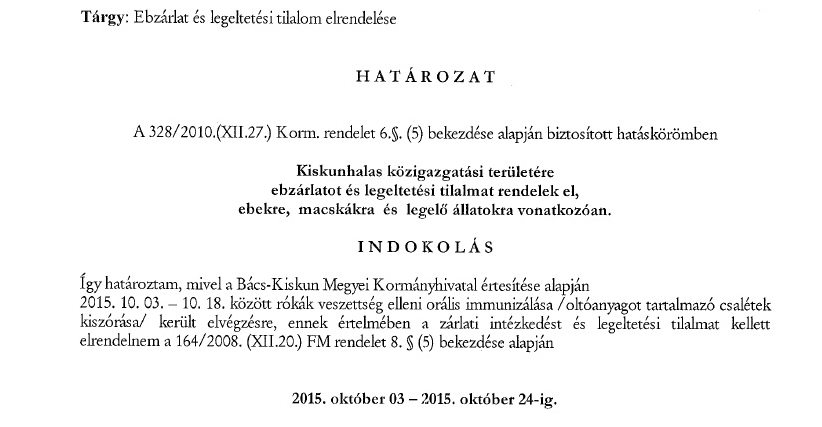 ebzárlatos