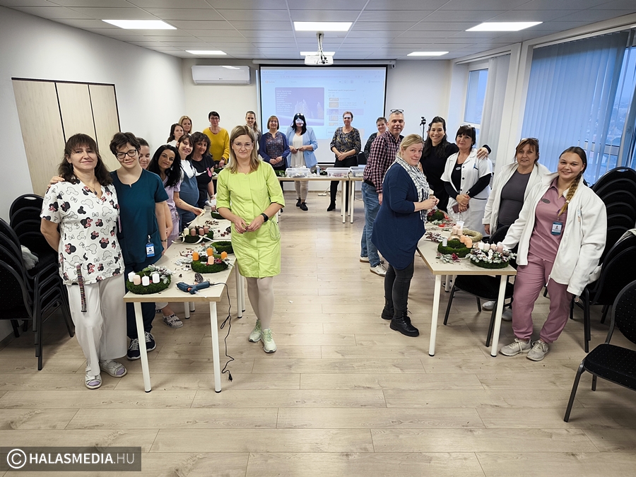 Adventi koszorúkat készítettek a kórházi dolgozók