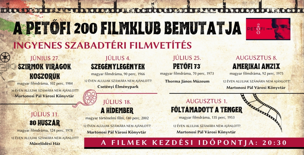 Szabadtéri filmvetítés: Szegénylegények c. magyar filmdráma