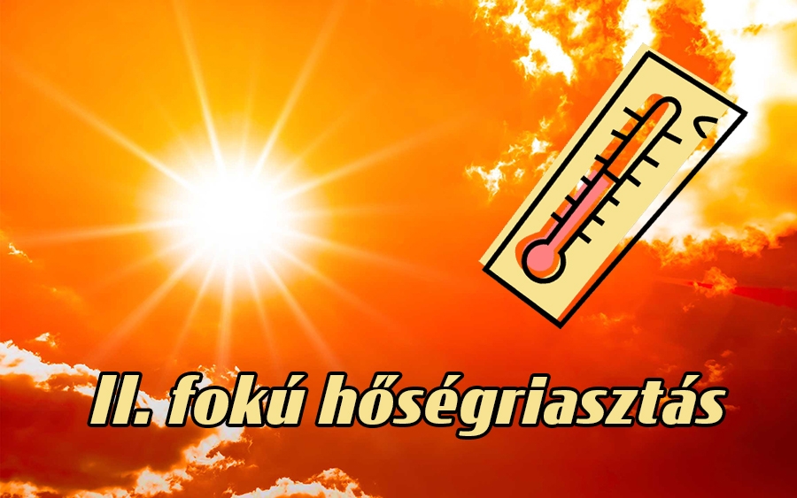 II. fokú hőségriasztás vasárnaptól  