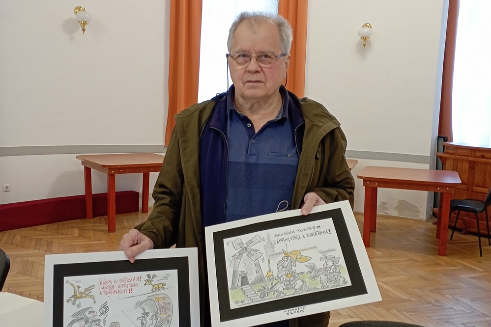 Füzér József és karikatúrái „hazaérkeznek”a halasi Közösségek Házába