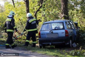 Fának ütközött egy Opel: két kisgyermek is megsérült a balesetben (galéria)