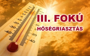 III. fokú hőségriasztás csütörtök éjfélig